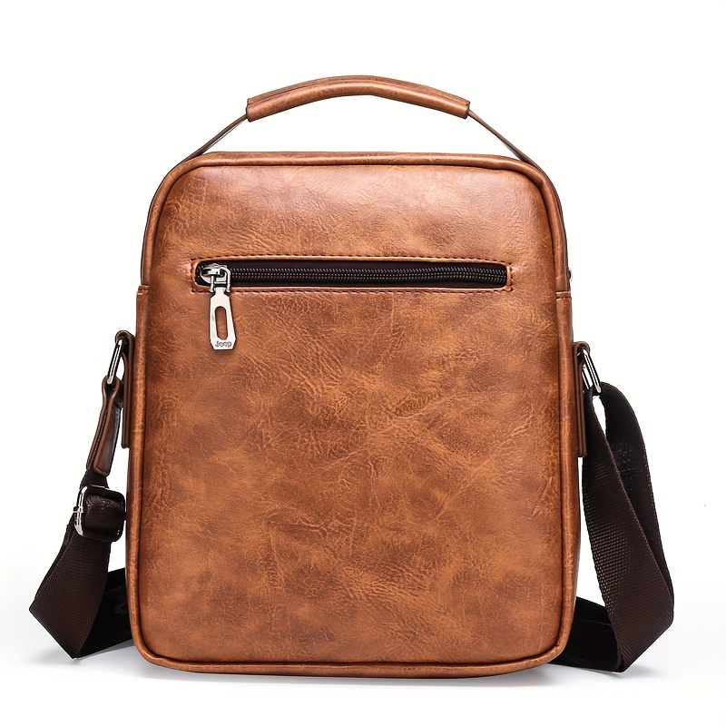 1 2pcs set classic mens crossbody bag pu leather large capacity bag details 10
