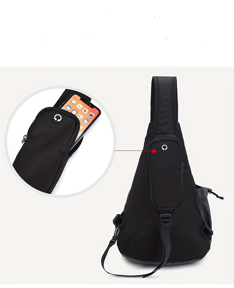 1pc mens chest bag single shoulder chest bag outdoor leisure waterproof multi functional large capacity details 7