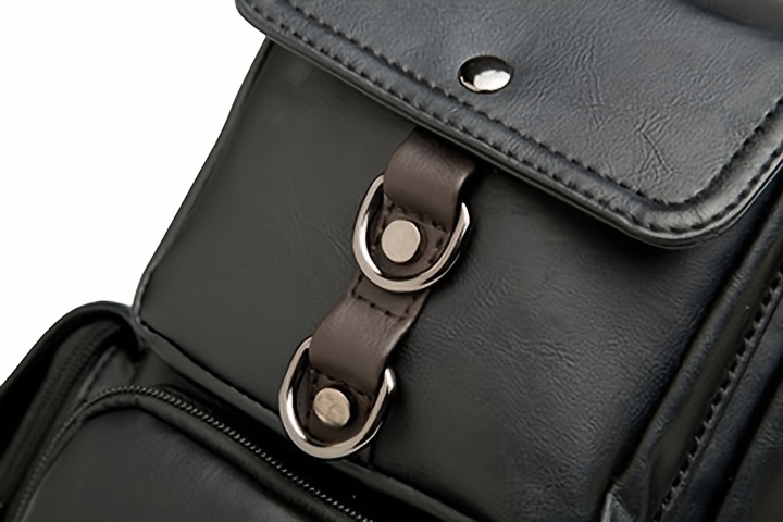 vintage multi pocket sling bag solid color textured crossbody bag with mini credit card case details 11