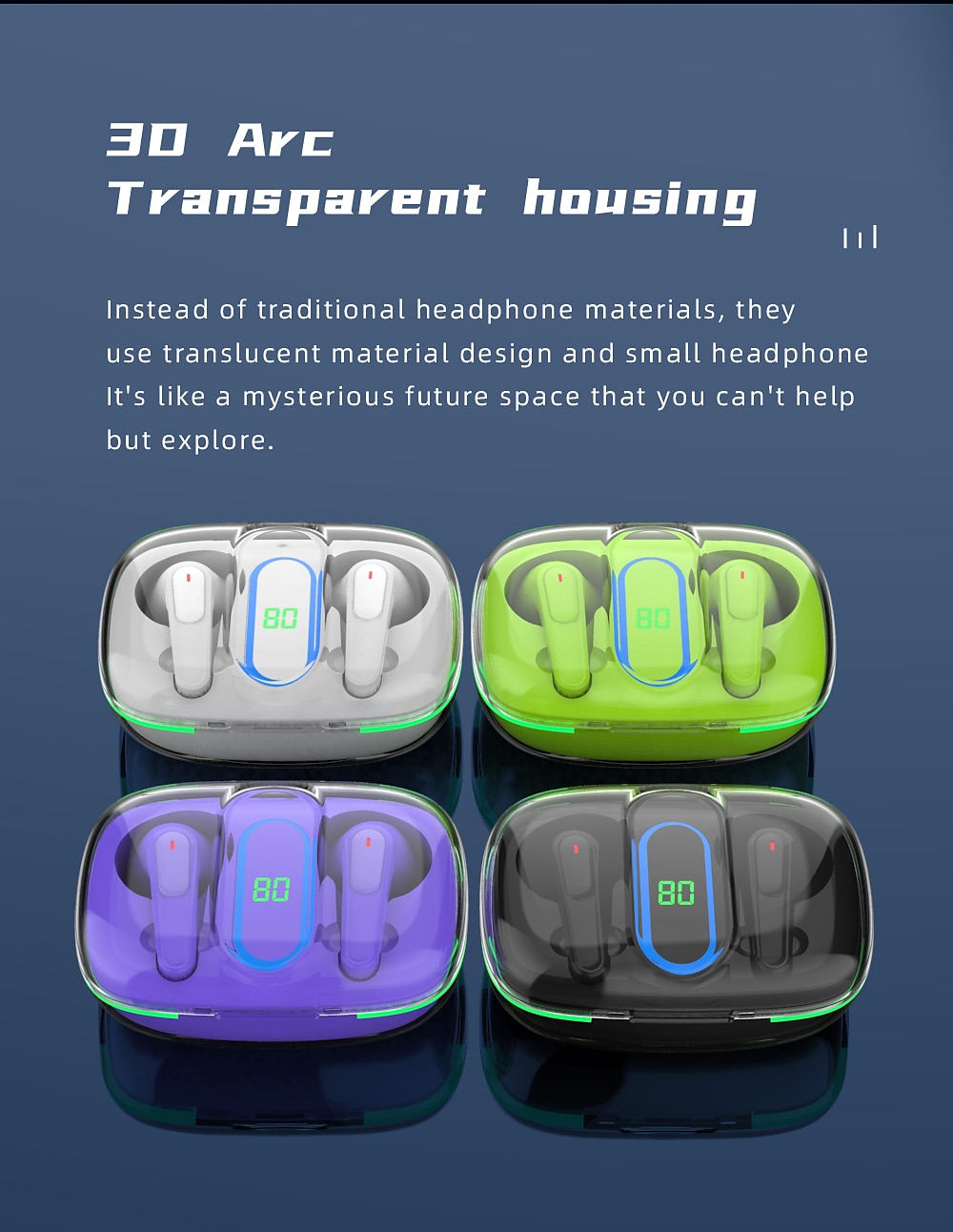 Charging case open with earbuds inside