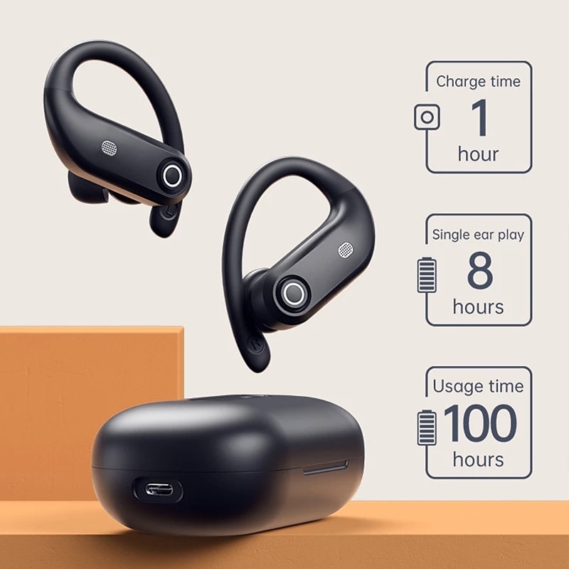 Earbuds placed inside charging case