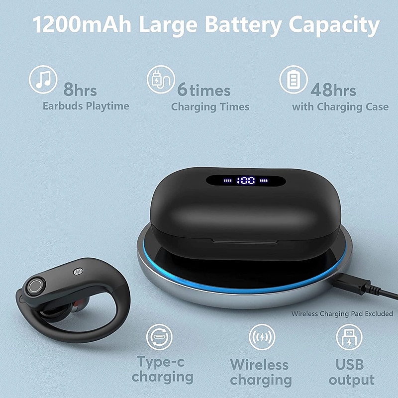 Open charging case with earbuds inside