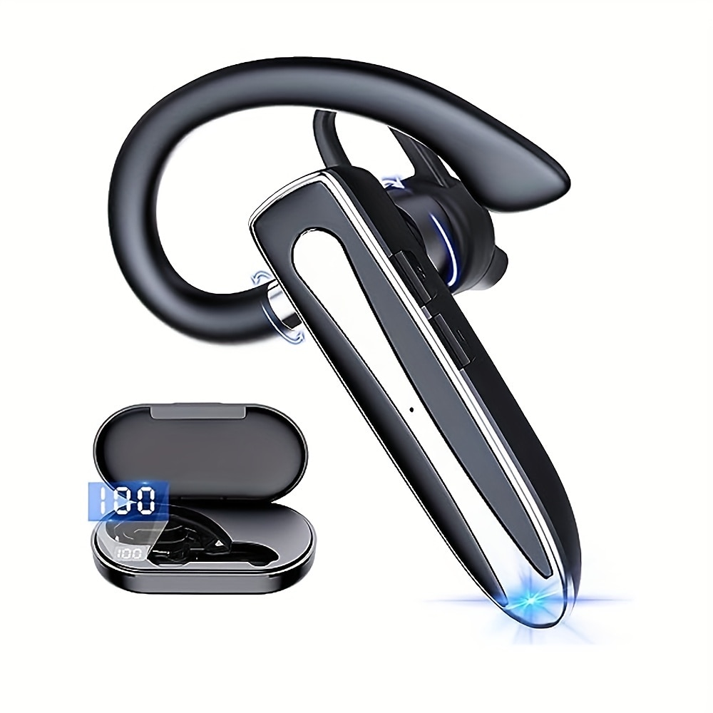 Front view of ear-hook earbuds