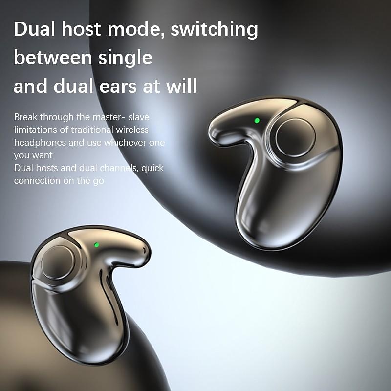 Earbuds placed inside charging case