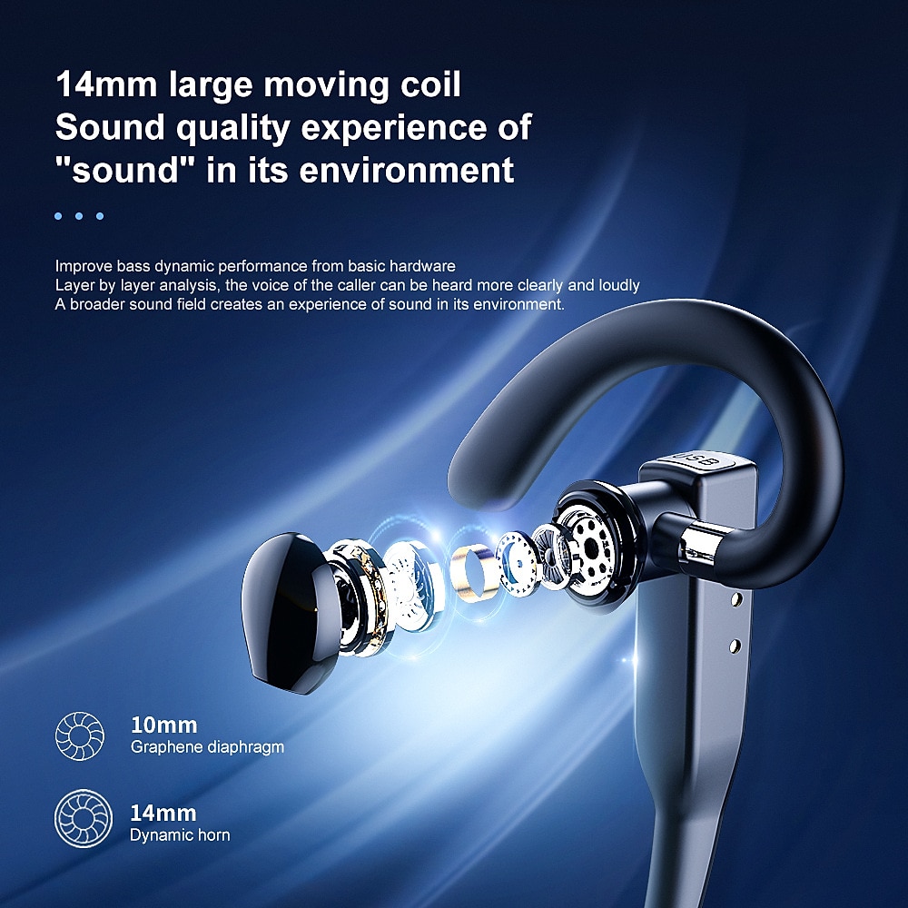 YYK525 earbuds worn in real life