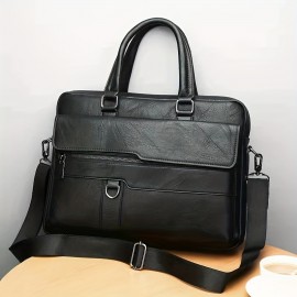 Vintage PU Leather Business Briefcase Messenger Bag Handbag For Men Travel Work Computer Bag Crossbody Shoulder Pack
