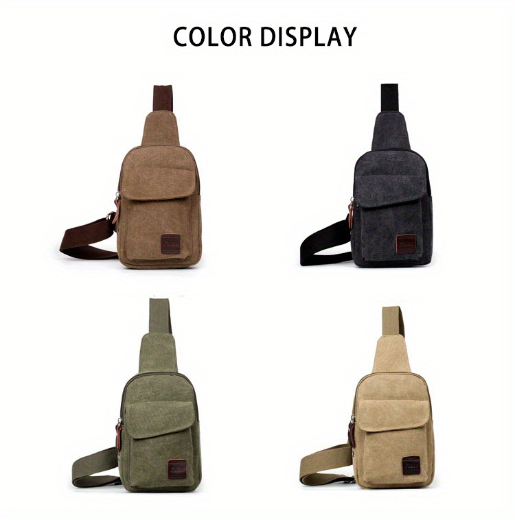 1pc korean version mens womens chest bag student commuter canvas crossbody bag sling bag sports outdoor single shoulder bag for camping hiking details 0