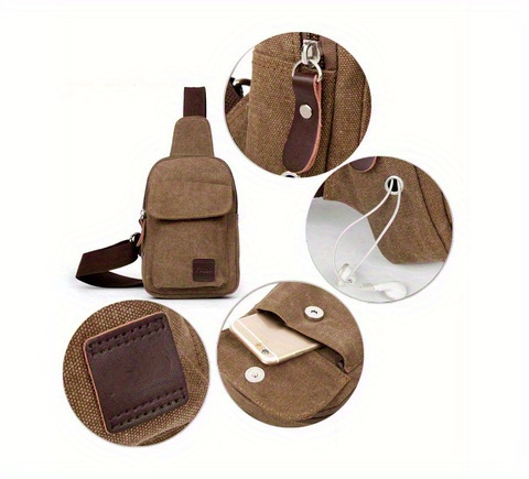 1pc korean version mens womens chest bag student commuter canvas crossbody bag sling bag sports outdoor single shoulder bag for camping hiking details 7